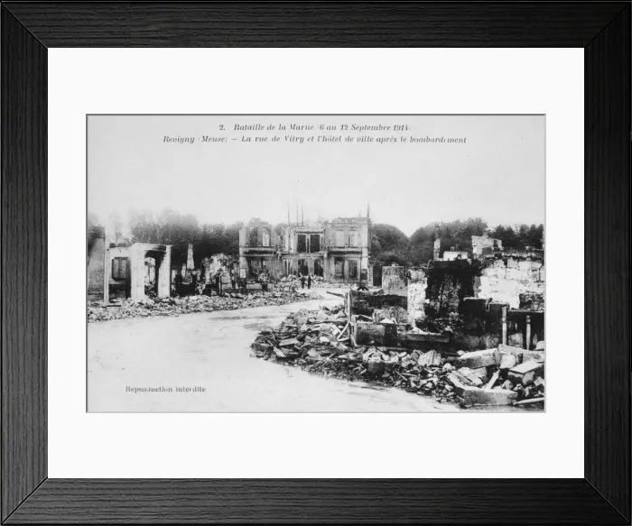 Framed Print : The ruins of Revigny, France, Battle of the Marne, World War I, 1914
