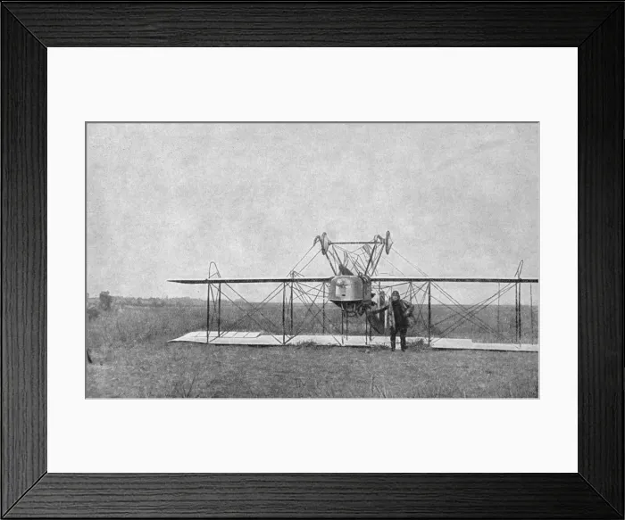 Framed Print : Biplane crashed in a field, World War I, France, 1915 Framed Print : Biplane crashed in a field, World War I, France, 1915