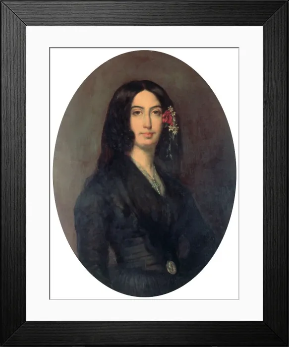 Framed Print : George Sand, French novelist and early feminist, c1845. Artist: Auguste Charpentier Framed Print : George Sand, French novelist and early feminist, c1845. Artist: Auguste Charpentier
