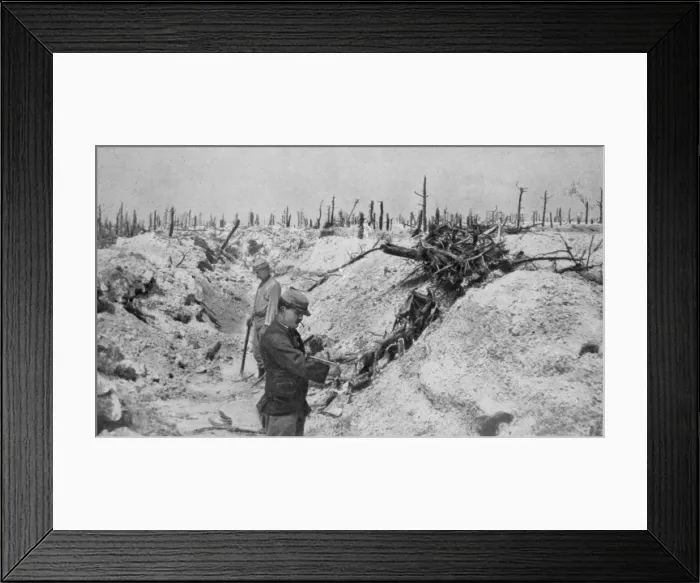 Framed Print : An abandoned German trench around Mesnil, Champagne, France, World War I, 1915 Framed Print : An abandoned German trench around Mesnil, Champagne, France, World War I, 1915