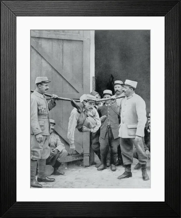 Framed Print : Distractions at the front; the human serpent, France, World War I, 1915 Framed Print : Distractions at the front; the human serpent, France, World War I, 1915