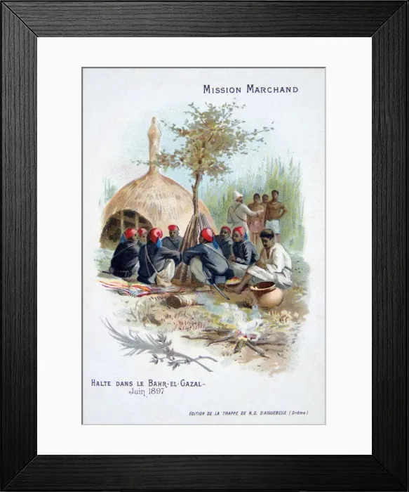 Framed Print : The Marchand expedition: resting at Bahr-el-Gazal, Sudan, June 1897 Framed Print : The Marchand expedition: resting at Bahr-el-Gazal, Sudan, June 1897