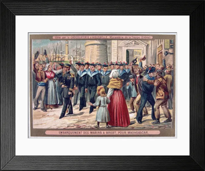 Framed Print : Embarkation of the Marines at Brest for Madagascar, 1883 Framed Print : Embarkation of the Marines at Brest for Madagascar, 1883