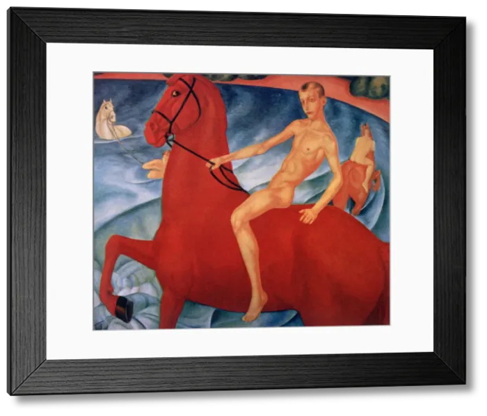 Framed Print : Bathing of the Red Horse, 1912. Artist: Kuz ma Petrov-Vodkin Framed Print : Bathing of the Red Horse, 1912. Artist: Kuz ma Petrov-Vodkin