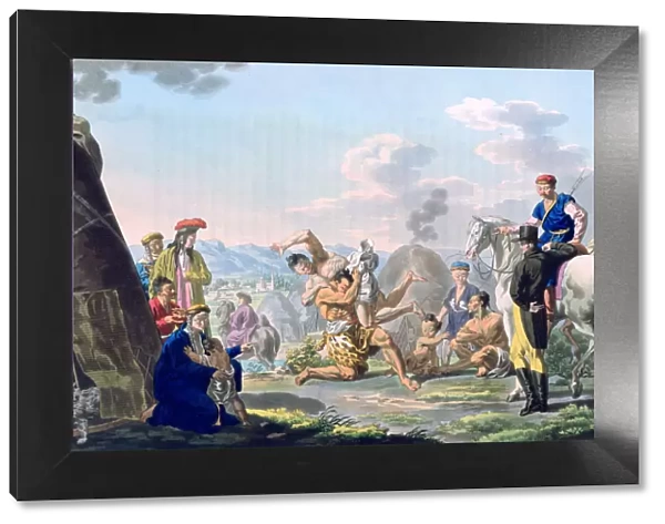 Mongolian Fight, 1813. Artist: E Scotnikoff