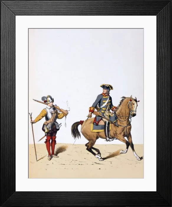 Framed Print : French royal troops, c1750 (1887). Artist: A Lemercier Framed Print : French royal troops, c1750 (1887). Artist: A Lemercier