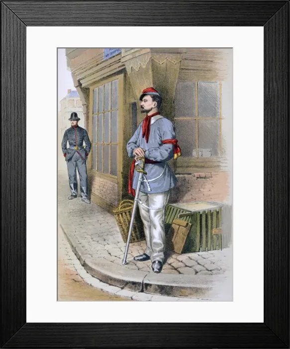 Framed Print : Parisian Civic Guard, 1887. Artist: A Lemercier Framed Print : Parisian Civic Guard, 1887. Artist: A Lemercier