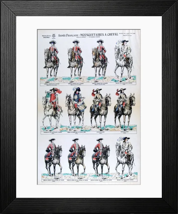Framed Print : French Army; mounted musketeers, 18th century (19th century) Framed Print : French Army; mounted musketeers, 18th century (19th century)