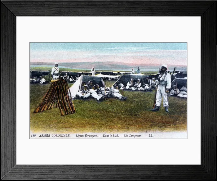 Framed Print : The French Foreign Legion in their camp, c1910 Framed Print : The French Foreign Legion in their camp, c1910