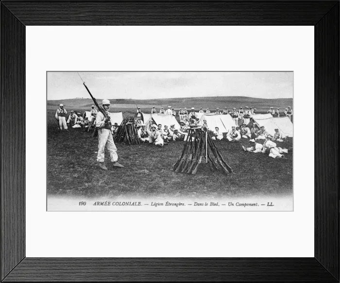 Framed Print : The French Foreign Legion in their camp, c1910 Framed Print : The French Foreign Legion in their camp, c1910