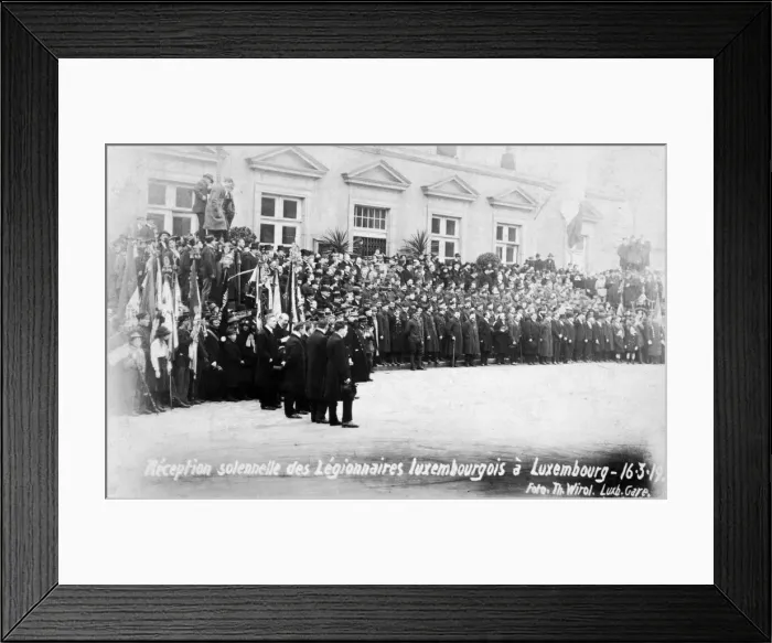 Framed Print : Reception for the Luxembourg Legionnaires, Luxembourg, 16 March 1919. Artist: T Wirol Framed Print : Reception for the Luxembourg Legionnaires, Luxembourg, 16 March 1919. Artist: T Wirol