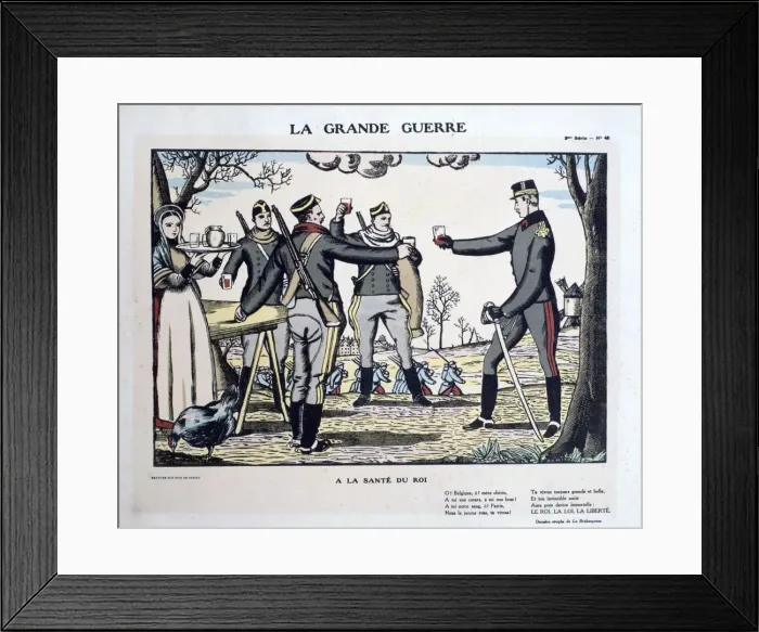 Framed Print : Toasting the Health of the king, the Belgian army, World War I, 1914-1918. Artist: Benito Framed Print : Toasting the Health of the king, the Belgian army, World War I, 1914-1918. Artist: Benito