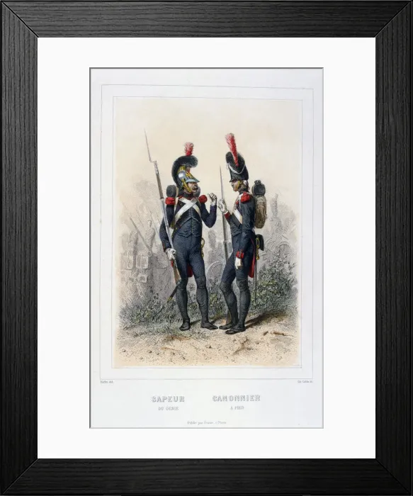 Framed Print : Sapper and Gunner, Napoleons Imperial Guard, (1859). Artist: C Colin Framed Print : Sapper and Gunner, Napoleons Imperial Guard, (1859). Artist: C Colin