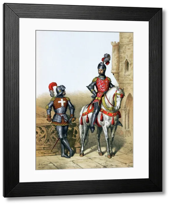 Framed Print : Captain of the archers in Paris and a cavalier, 15th century, (1887). Artist: A Lemercier Framed Print : Captain of the archers in Paris and a cavalier, 15th century, (1887). Artist: A Lemercier