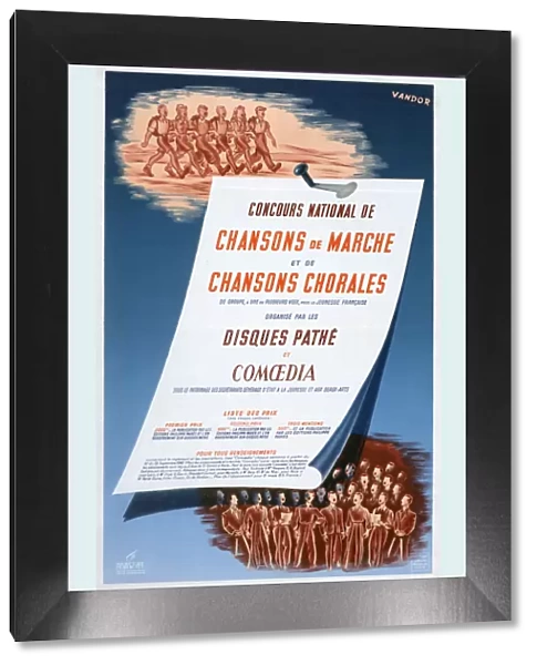 Poster for the national contest in marching and choral songs, France, c1940-1944(?). Artist: Vandor