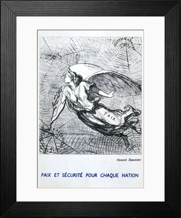 Framed Print : Peace and Security for Each Nation. Artist: Honore Daumier Framed Print : Peace and Security for Each Nation. Artist: Honore Daumier