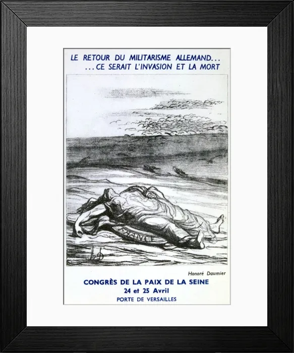 Framed Print : Postcard advertising the Congress of Peace of the Seine, Paris. Artist: Honore Daumier