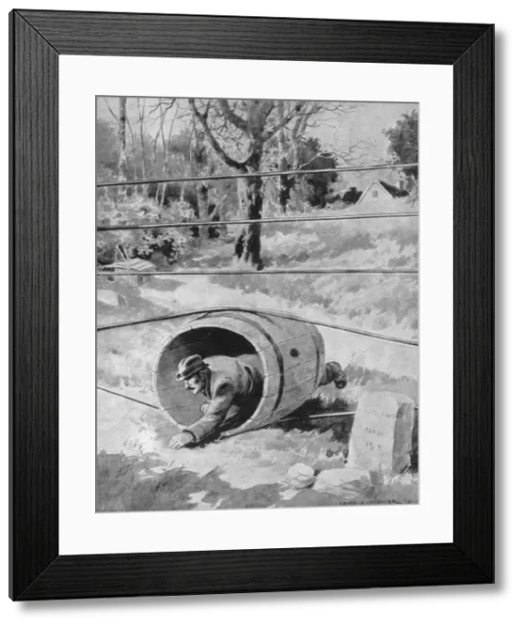 Framed Print : Entering Holland from the Belgian frontier, 1915 Framed Print : Entering Holland from the Belgian frontier, 1915