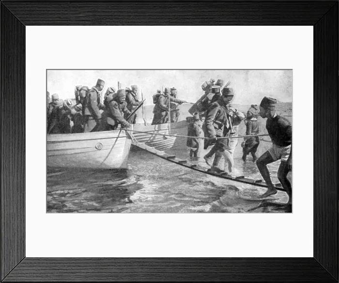 Framed Print : Senegalese soldiers embarking on the Egyptian coast, World War I, 1915 Framed Print : Senegalese soldiers embarking on the Egyptian coast, World War I, 1915