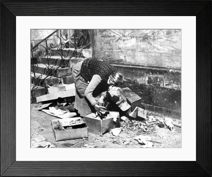 Framed Print : Woman scavenging for food, Bayreuth, Germany, April 1945 Framed Print : Woman scavenging for food, Bayreuth, Germany, April 1945
