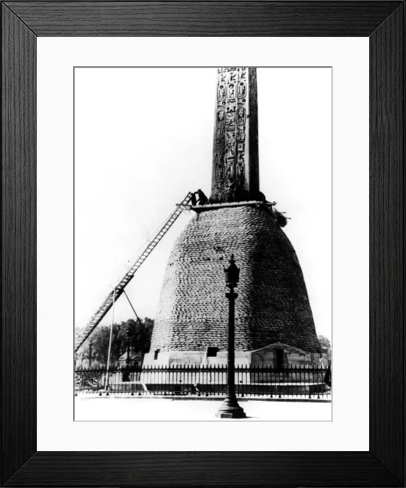 Framed Print : Sandbags protecting the base of the Egyptian obelisk, German-occupied Paris, 1940 Framed Print : Sandbags protecting the base of the Egyptian obelisk, German-occupied Paris, 1940