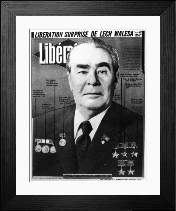 Framed Print : Leonid Brezhnev, Soviet leader, cover of Liberation, 1982 Framed Print : Leonid Brezhnev, Soviet leader, cover of Liberation, 1982
