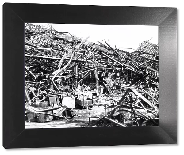 Renault factory destroyed by Allied bombing, Sevres, near Paris, 1940-1944