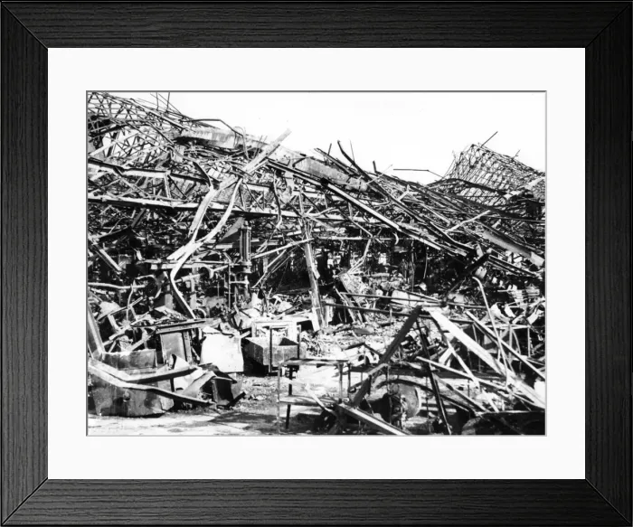 Framed Print : Renault factory destroyed by Allied bombing, Sevres, near Paris, 1940-1944 Framed Print : Renault factory destroyed by Allied bombing, Sevres, near Paris, 1940-1944