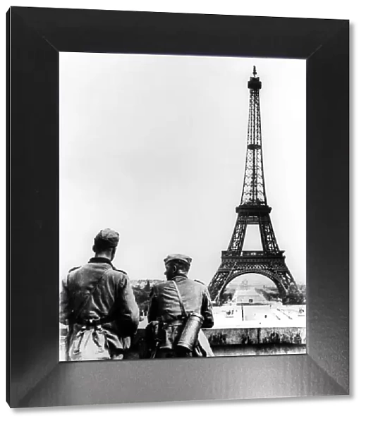 German soldiers at the Eiffel Tower, Paris, June 1940