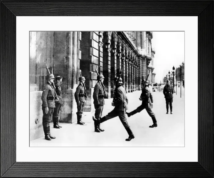 Framed Print : German soldiers on guard duty outside the Hotel Crillon, Paris, 7 October 1940 Framed Print : German soldiers on guard duty outside the Hotel Crillon, Paris, 7 October 1940
