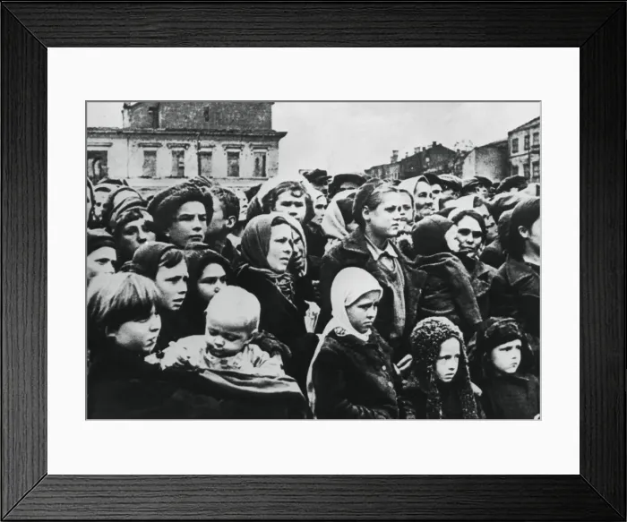 Framed Print : People of the Russian city of Smolensk after its liberation by the Red Army, 1943 Framed Print : People of the Russian city of Smolensk after its liberation by the Red Army, 1943