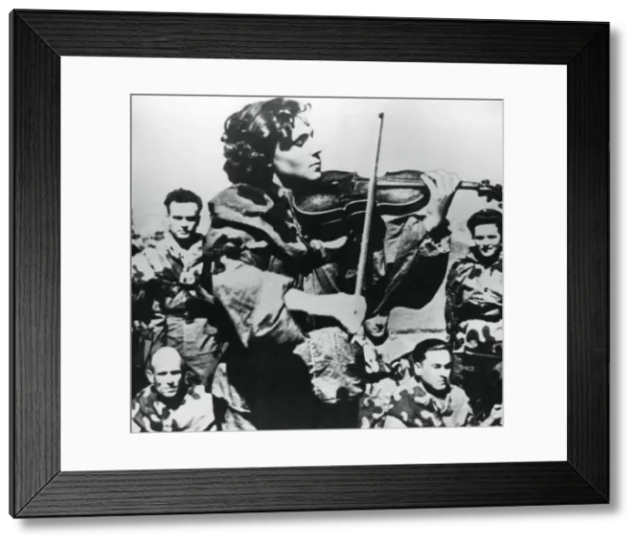 Framed Print : Russian army nurse playing a violin, Eastern Front, 1944 Framed Print : Russian army nurse playing a violin, Eastern Front, 1944