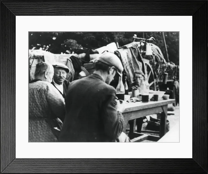 Framed Print : French and Belgian refugees, Rambouillet, France, 16 July 1940 Framed Print : French and Belgian refugees, Rambouillet, France, 16 July 1940