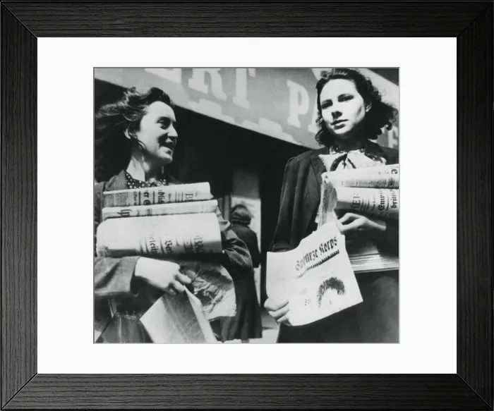 Framed Print : Women selling German newspapers, German-occupied Paris, 19 July 1940 Framed Print : Women selling German newspapers, German-occupied Paris, 19 July 1940