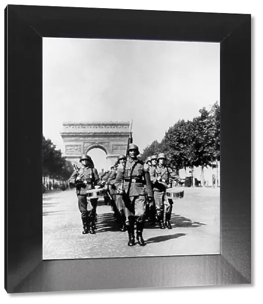 German military parade along the Champs Elysees during the occupation, Paris, 1940-1944
