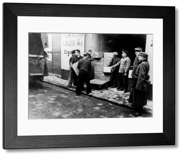 Framed Print : German supply depot, occupied Paris, February 1941 Framed Print : German supply depot, occupied Paris, February 1941