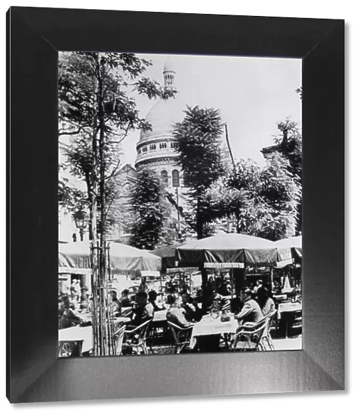 German soldiers relaxing outside a restaurant in Montmartre, Paris, June 1941