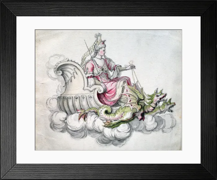 Framed Print : Chair of Medee, c1675. Artist: Jean Berain Framed Print : Chair of Medee, c1675. Artist: Jean Berain