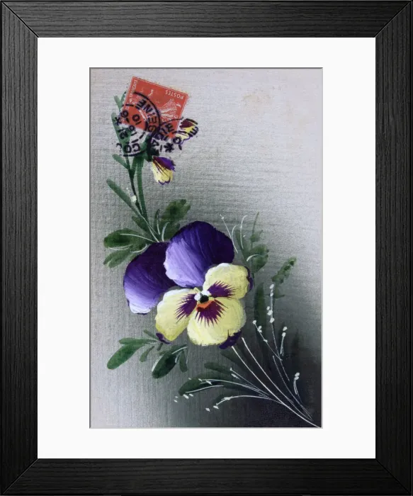 Framed Print : French flower postcard, c1900 Framed Print : French flower postcard, c1900