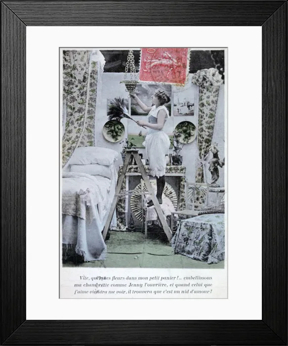 Framed Print : French Postcard, c1900 Framed Print : French Postcard, c1900