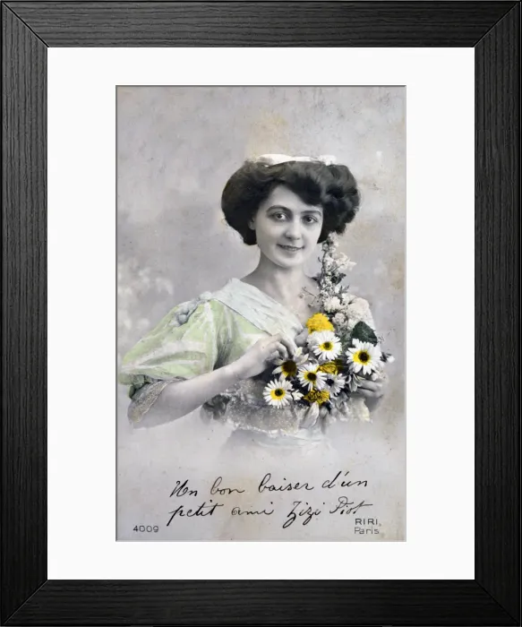 Framed Print : French Postcard, c1900 Framed Print : French Postcard, c1900