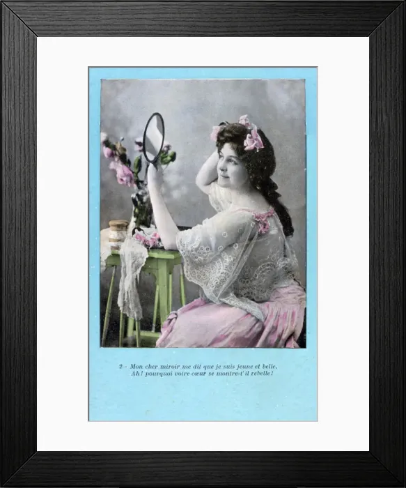 Framed Print : French postcard, c1900 Framed Print : French postcard, c1900