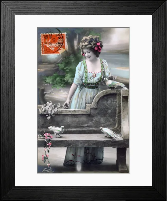 Framed Print : French postcard, c1900 Framed Print : French postcard, c1900
