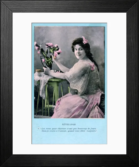 Framed Print : French postcard, c1900 Framed Print : French postcard, c1900