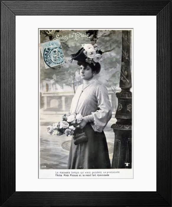 Framed Print : French postcard, c1900 Framed Print : French postcard, c1900