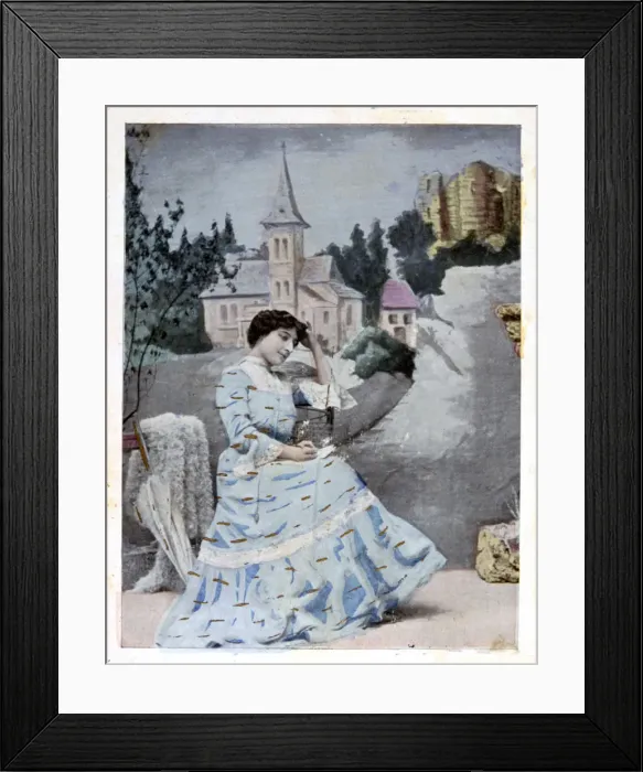 Framed Print : French postcard, c1900 Framed Print : French postcard, c1900