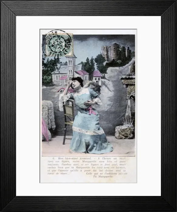Framed Print : French postcard, c1900 Framed Print : French postcard, c1900