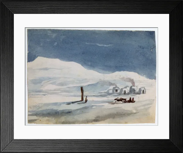 Framed Print : Igloos and Eskimos, 1820-1876. Artist: George Sand Framed Print : Igloos and Eskimos, 1820-1876. Artist: George Sand