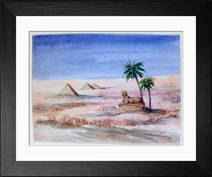 Framed Print : Sphinx and Pyramids, Giza I, 1820-1876. Artist: George Sand Framed Print : Sphinx and Pyramids, Giza I, 1820-1876. Artist: George Sand