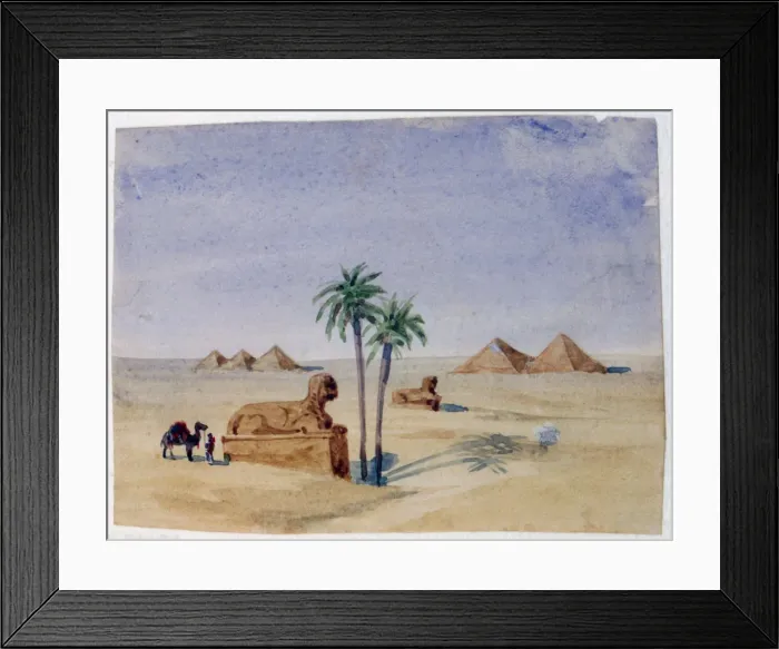 Framed Print : Sphinx and Pyramids, Giza II, 1820-1876. Artist: George Sand Framed Print : Sphinx and Pyramids, Giza II, 1820-1876. Artist: George Sand